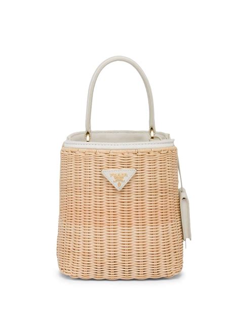 prada panier wicker bag|Prada foldable shopping tote.